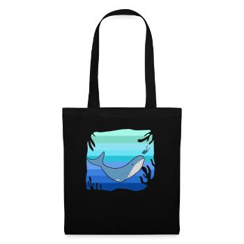 Baleine Minkwal Baleine grise Baleine bleue Cachalot Orca beluga - Sac en tissu - noir - Devant