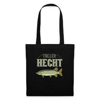 Toller Hecht Angler Angel Angeln Sprüche Geschenk - Stoffbeutel - Schwarz - Vorne