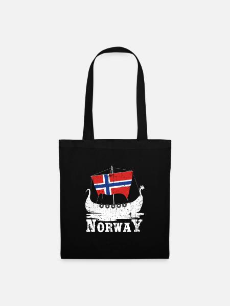 Norwegen Boot Wikinger - Stoffbeutel - Schwarz