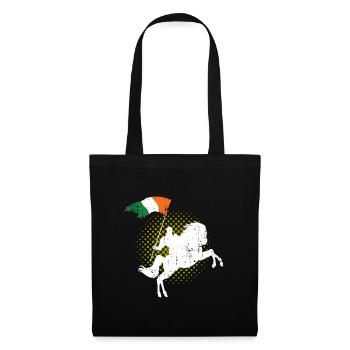 Irlande Cheval cheval drapeau - Sac en tissu - noir - Devant
