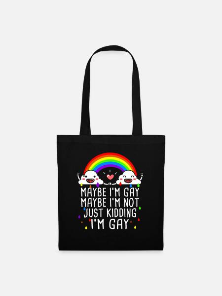 I'm Gay Geschenk Schwul Homo Süss - Stoffbeutel - Schwarz