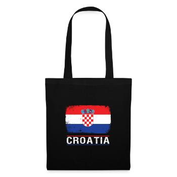 Kroatien - Stoffbeutel - Schwarz - Vorne