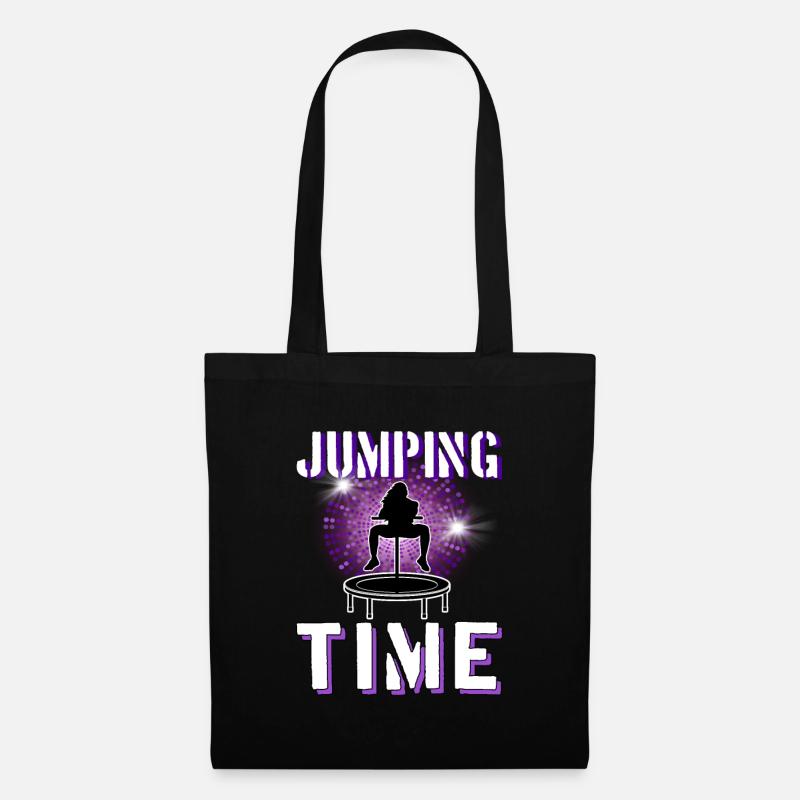 Jumping Time Jumpen Trampolin Sport Geschenk - Stoffbeutel - Schwarz