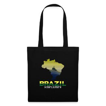 Brasilien Koordinaten - Stoffbeutel - Schwarz - Vorne