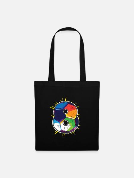 8. Geburtstag Geschenk Ball Fußball - Stoffbeutel - Schwarz