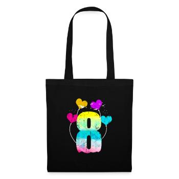 8ème cadeau d'anniversaire de ballon ballon anniversaire - Sac en tissu - noir - Devant