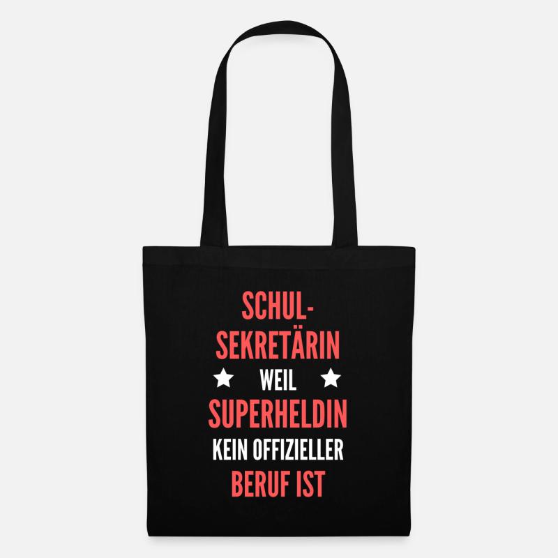 Schulsekretärin Schul Sekretärin Schule Geschenk - Stoffbeutel - Schwarz