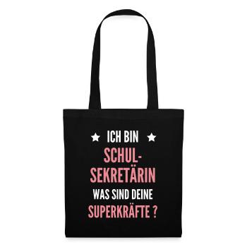 Schulsekretärin Schul Sekretärin Schule Geschenk - Stoffbeutel - Schwarz - Vorne