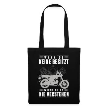Simson DDR Moped S51 wenn du keine Besitzt, - Stoffbeutel - Schwarz - Vorne
