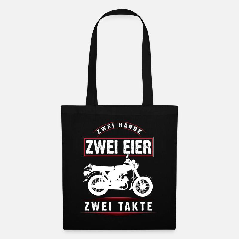 Simson S51, 2 hands, 2 eggs, 2 bars, DDR moped - Tote Bag - black