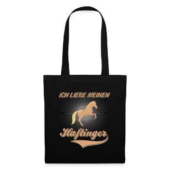 Haflinger Pferde Pferd Ich Liebe Meinen Haflinger - Stoffbeutel - Schwarz - Vorne