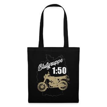 Blutgruppe 1:50 Benzin Kolben Moped Simson Osten - Stoffbeutel - Schwarz - Vorne