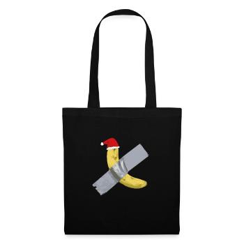 Banane Klebeband Weihnachten - Stoffbeutel - Schwarz - Vorne