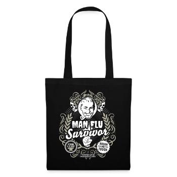 Man Flu Survivor lustiges Sprüche Design - Stoffbeutel - Schwarz - Vorne