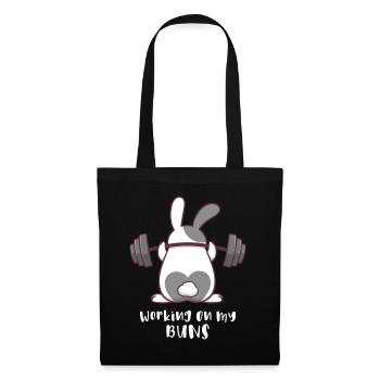 Cadeau drôle de lapin, Workin sur mes petits pains, drôle - Sac en tissu - noir - Devant