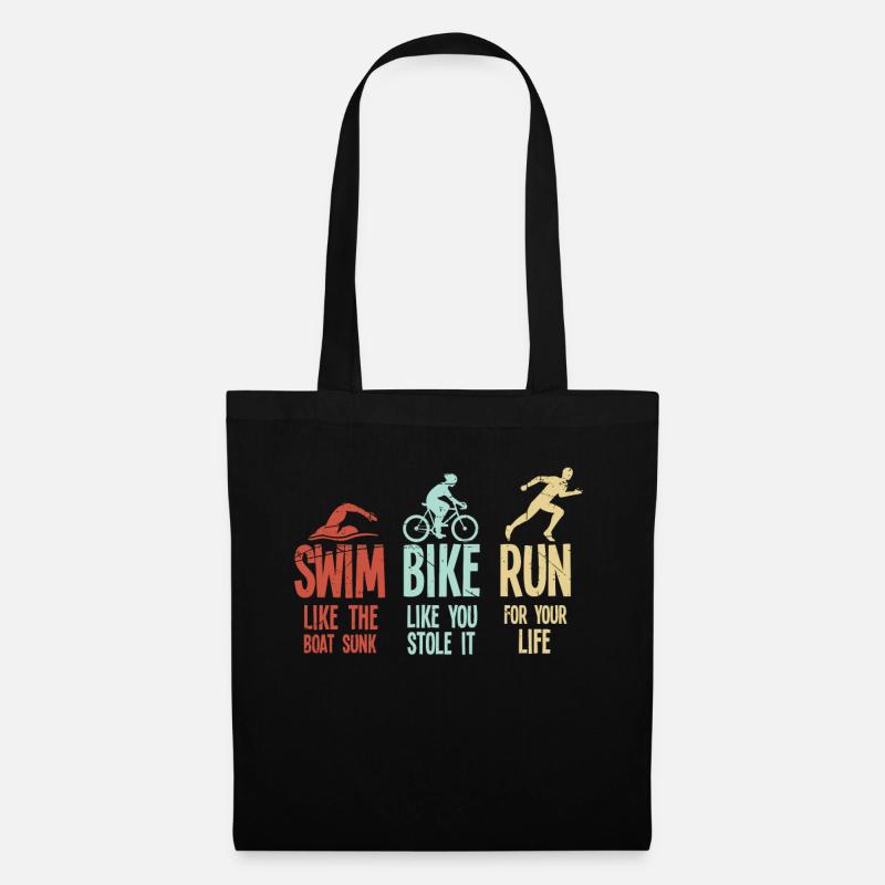 Triathlon Hawaii Sport Motivation - Stoffbeutel - Schwarz
