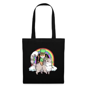 St. Patrick Cat Riding Caticorn for Cat and - Tote Bag - black - Front
