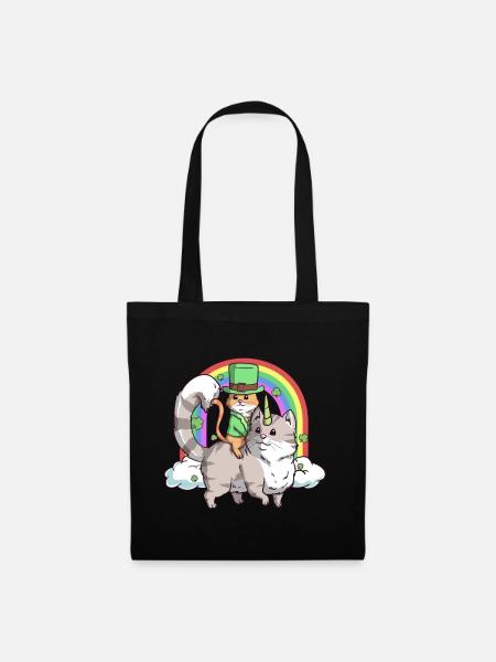 St Patrick Cat Riding Caticorn pour chat et - Sac en tissu - noir