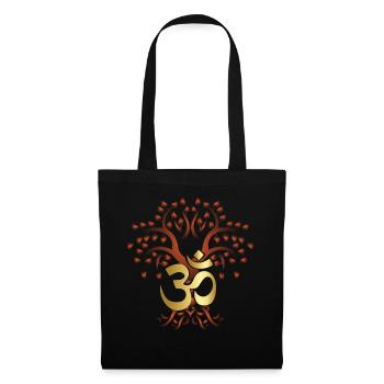 Lebensbaum , Chakras für spirituelles Yoga, Buddha - Stoffbeutel - Schwarz - Vorne