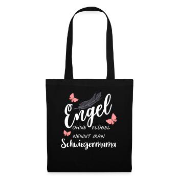 Engel ohne Flügel nennt man Schwiegermama Geschenk - Stoffbeutel - Schwarz - Vorne