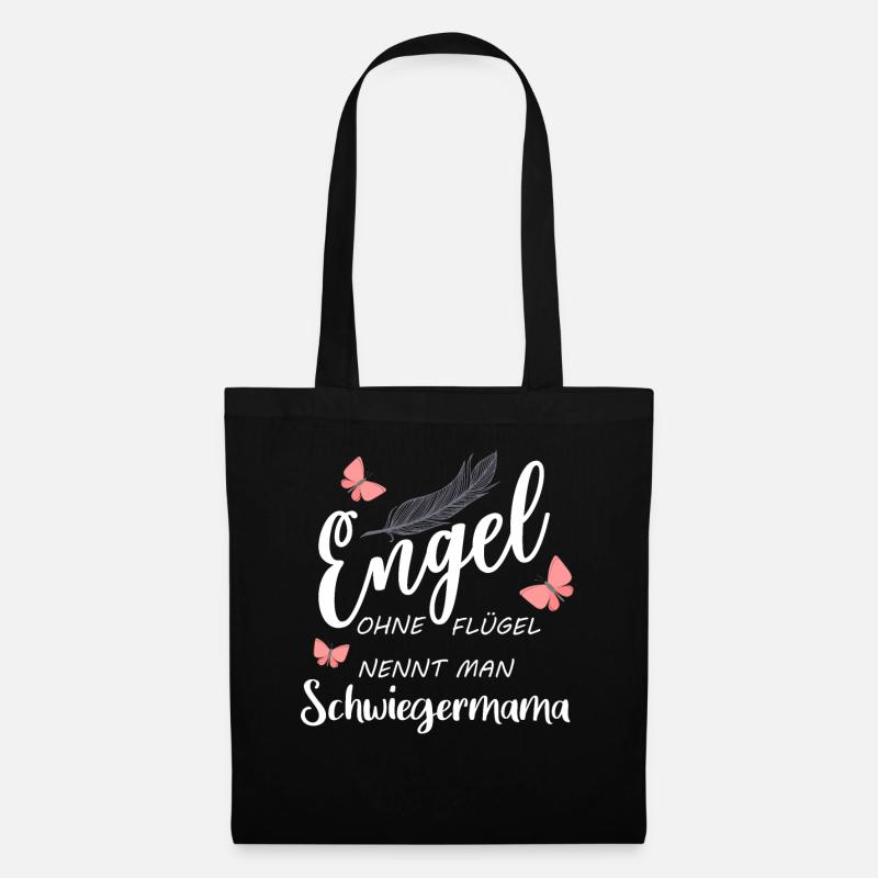 Engel ohne Flügel nennt man Schwiegermama Geschenk - Stoffbeutel - Schwarz