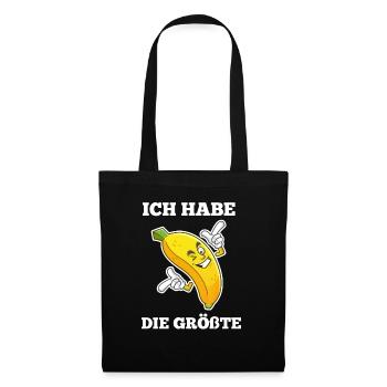 Lustiges Bananen Die Größte Banane Spruch Obst - Stoffbeutel - Schwarz - Vorne