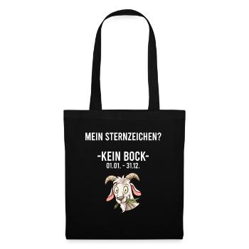 Sternzeichen Kein Bock | Ziege Lustig Geschenk - Stoffbeutel - Schwarz - Vorne