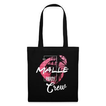 Malle Party Crew Outfit Mallorca Urlaub Design - Stoffbeutel - Schwarz - Vorne