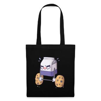 Milk and Cookies Workout Design, Funny Gym Gift - Tote Bag - black - Front
