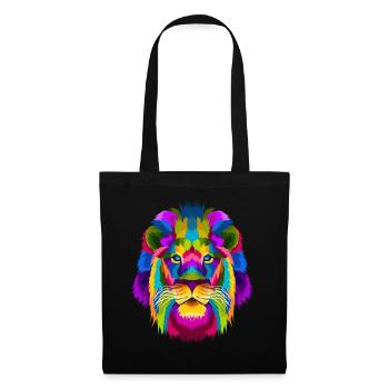 Lion lion head africa hipster abstract rainbow - Tote Bag - black - Front