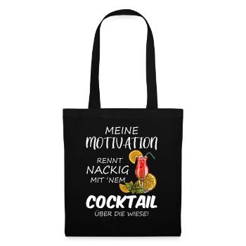 Lustiges Cocktail Spruch Ironisch Sarkastisch - Stoffbeutel - Schwarz - Vorne
