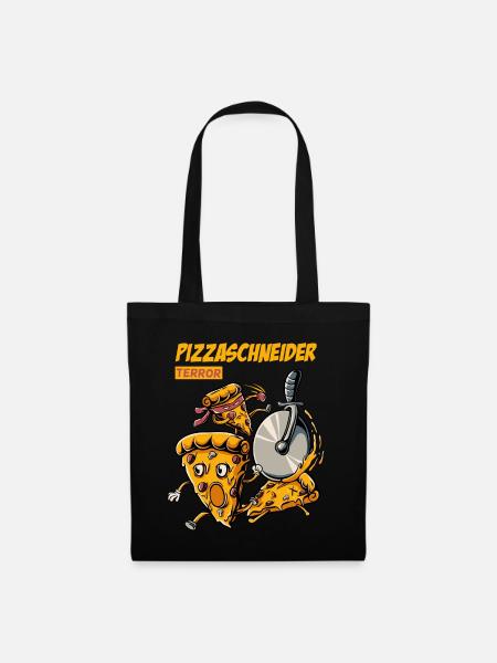 Funny Pizza Shirt | Pizza cutter | Pizza fan - Tote Bag - black