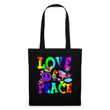 Hippie Love Peace Flower Power Peace Movement - Tote Bag - black - Front