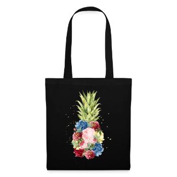 Hawaii pineapple pineapple with holiday flowers - Tote Bag - black - Front