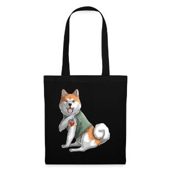 Ich liebe Mama Tattoo japanische Akita Inu Mama - Stoffbeutel - Schwarz - Vorne
