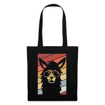 Lama Retro Sommer Design - Stoffbeutel - Schwarz - Vorne