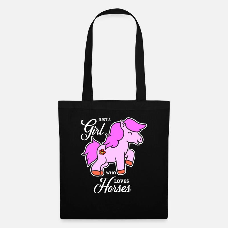 Conception de cheval pour les filles - Sac en tissu - noir