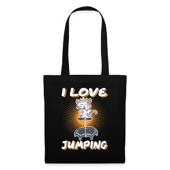 I love Jumping cat trampoline jumpstyle hopping - Sac en tissu - noir - Devant