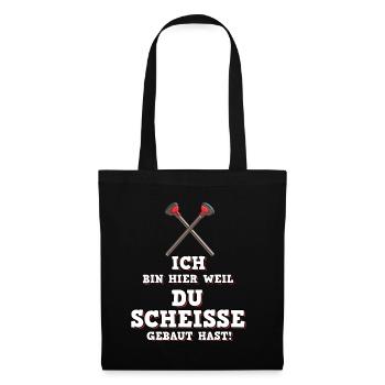 Sanitär Abwasser Pömpel Klempner - Stoffbeutel - Schwarz - Vorne