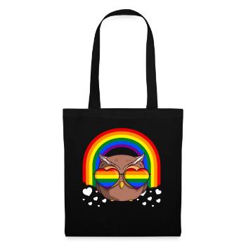 LGBT Rainbow Gay Pride Owl - Tote Bag - black - Front