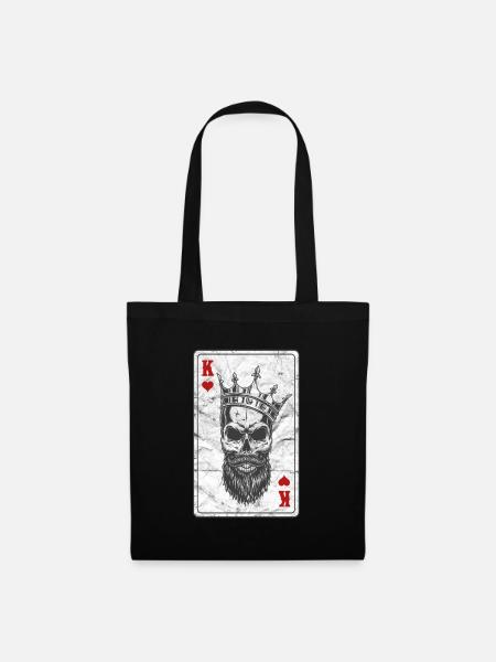 Herzbube Skull Heart Crown Card Poker - Tote Bag - black