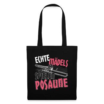 Posaunist | Posaune Geschenk für Posaunenspieler - Stoffbeutel - Schwarz - Vorne