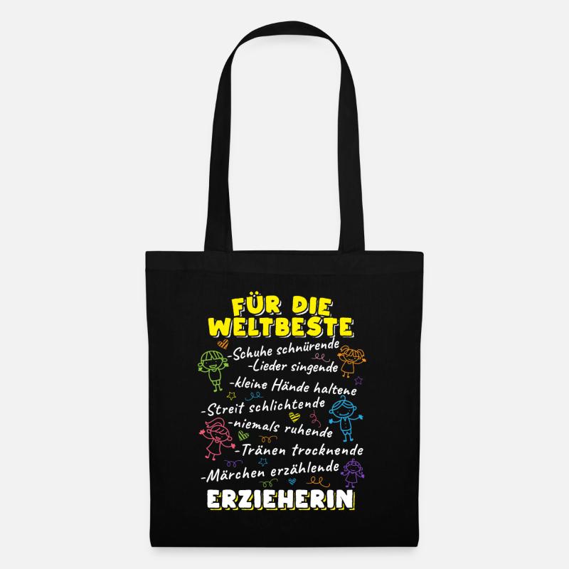 Erzieherinnen und Erzieher Geschenk Kindergärtner - Stoffbeutel - Schwarz