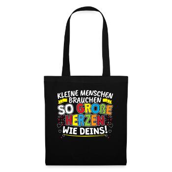Erzieherinnen und Erzieher Geschenk Kindergärtner - Stoffbeutel - Schwarz - Vorne