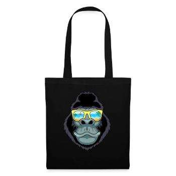 Gorialla Affe Sonnenbrille Sommer Strand Urlaub - Stoffbeutel - Schwarz - Vorne
