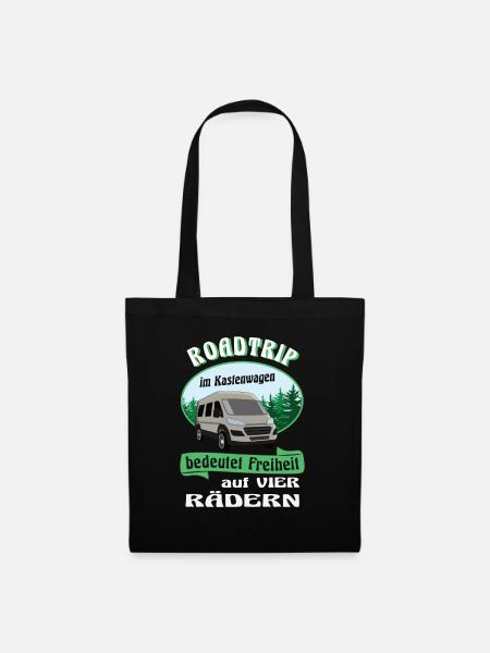 Roadtrip im Kastenwagen Camping Camper shirt - Stoffbeutel - Schwarz