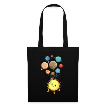 Sonnenystem Planeten Sonne Luftballons - Stoffbeutel - Schwarz - Vorne