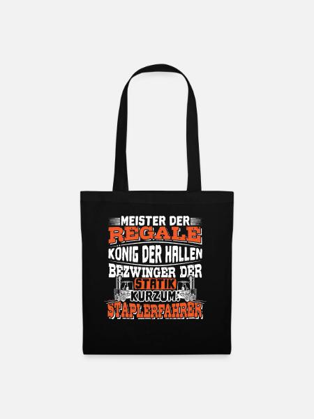 Staplerfahrer Gabelstapler & Lageristen Geschenk - Stoffbeutel - Schwarz