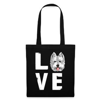 Love West Highland White Terrier Westie Dog - Tote Bag - black - Front