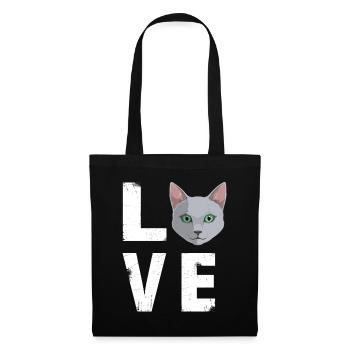 Love Russian Blue Cat Kitty Lover - Tote Bag - black - Front